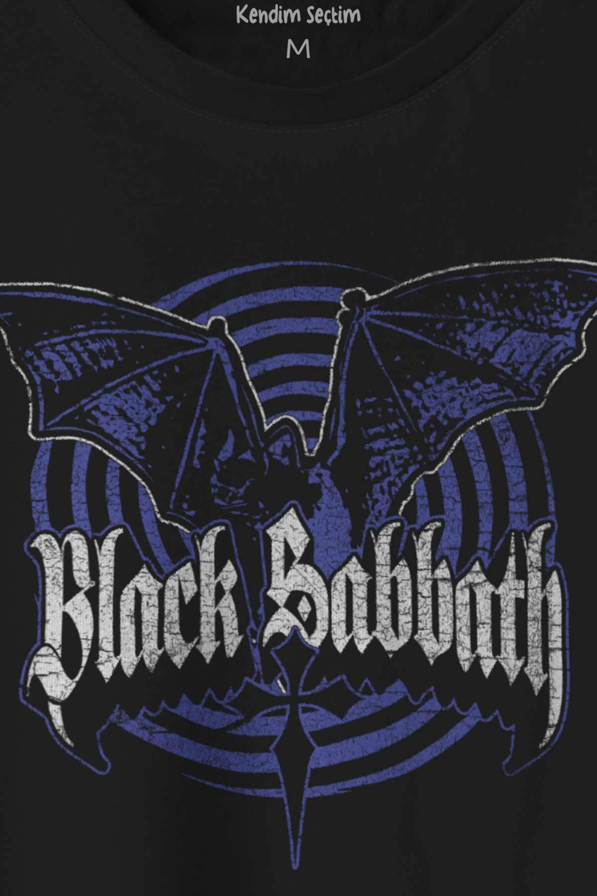 Black Sabbath Rock Müzik Ozzy Metal Music Yarasa Baskılı Tişört Unisex T-shirt - 2