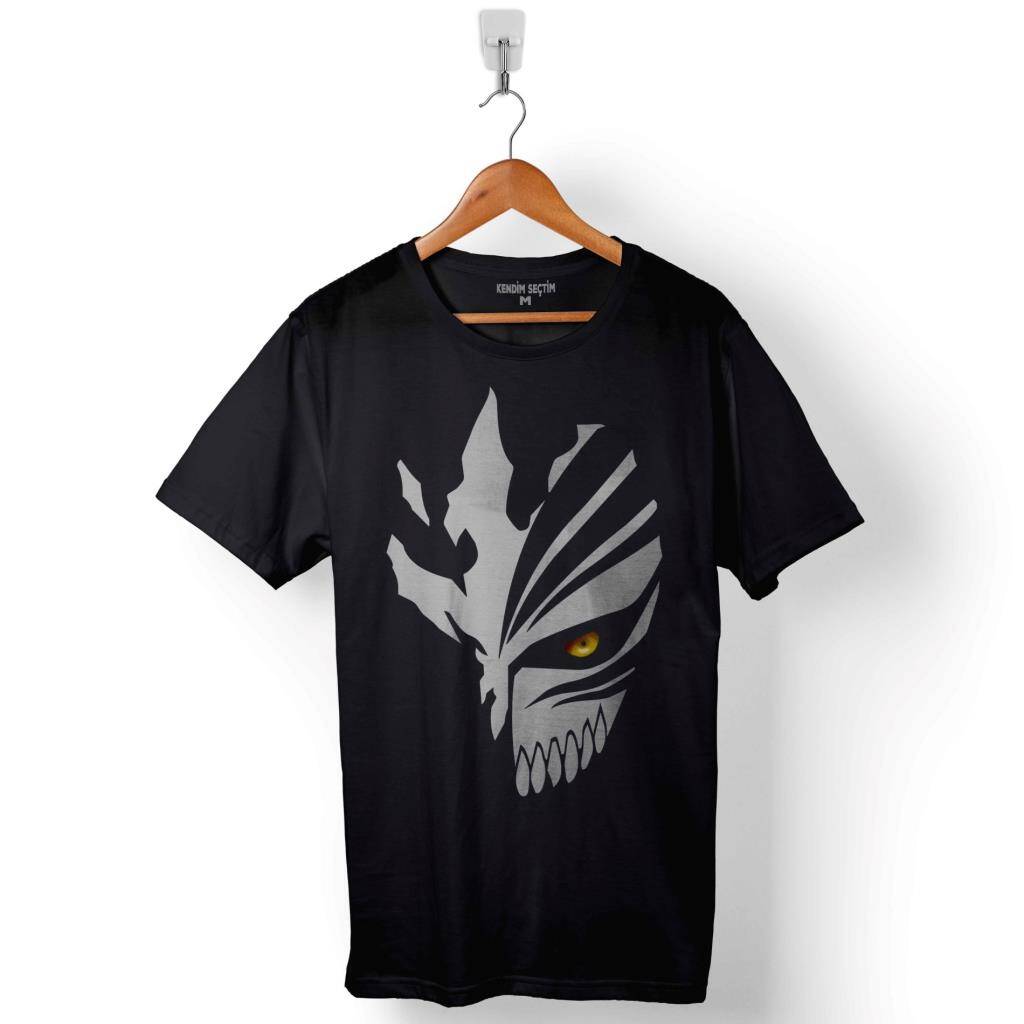 Bleach Hollow Ichigo Mask Baskılı Tişört Unisex T-Shirt - 1