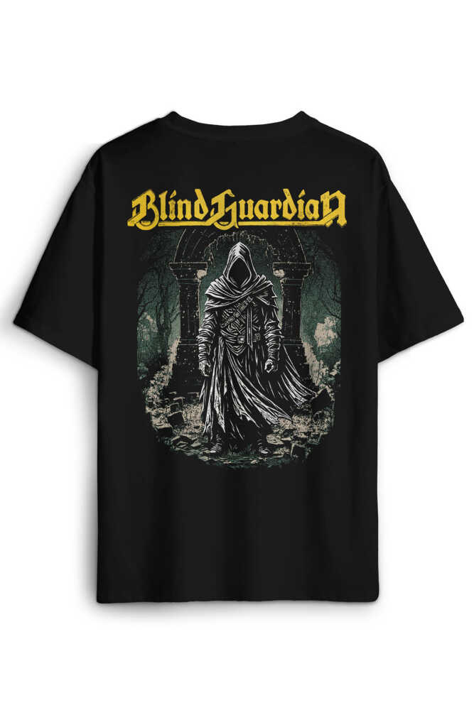 Blind Guardian Siyah Oversize Tişört Power Metal Music Baskılı Unisex T-shirt - 1