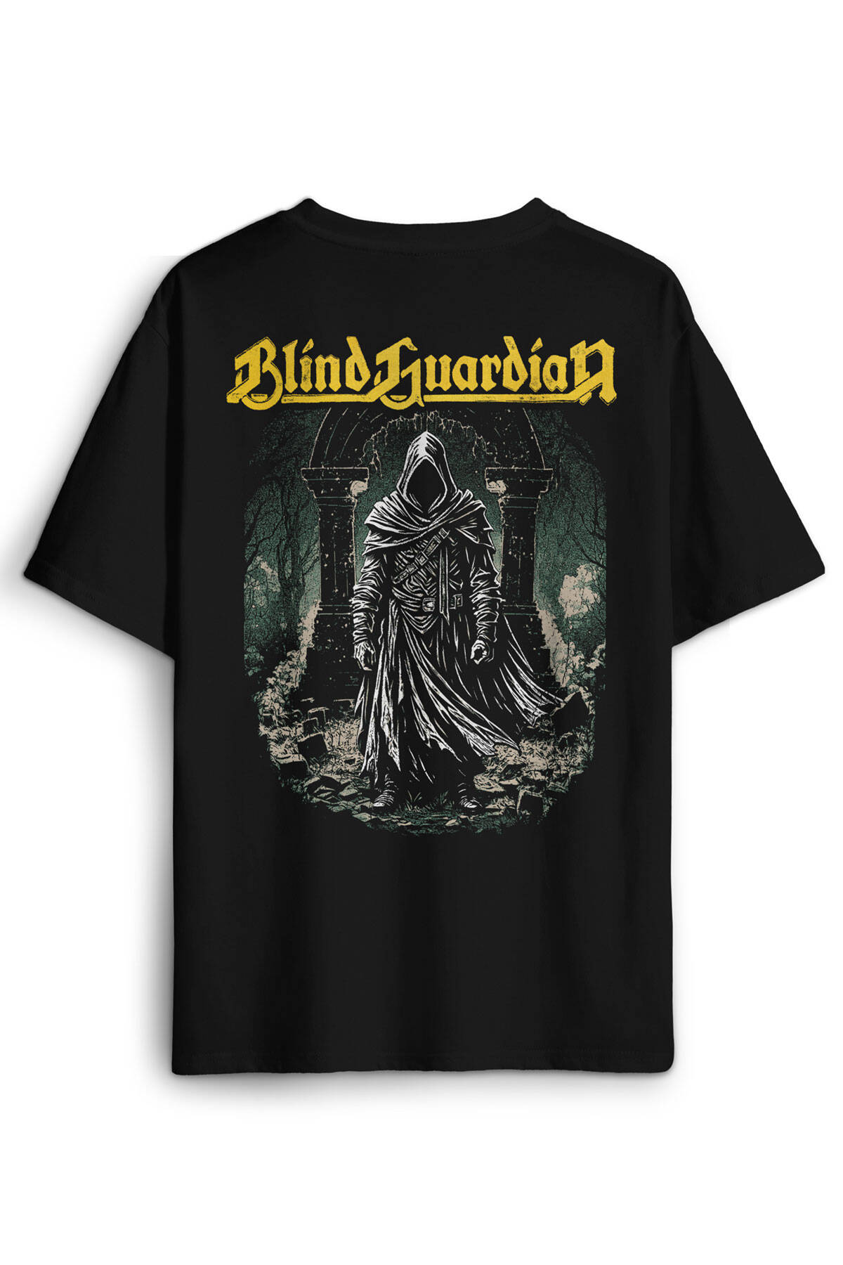 Blind Guardian Siyah Oversize Tişört Power Metal Music Baskılı Unisex T-shirt - 1