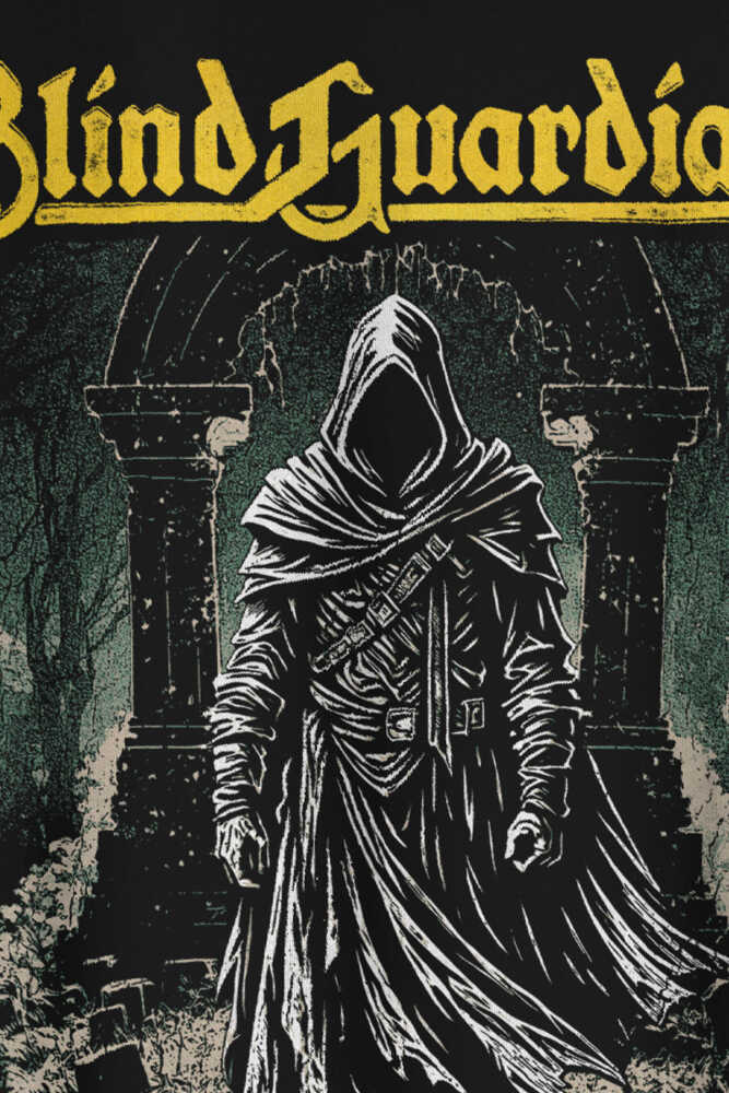 Blind Guardian Siyah Oversize Tişört Power Metal Music Baskılı Unisex T-shirt - 3