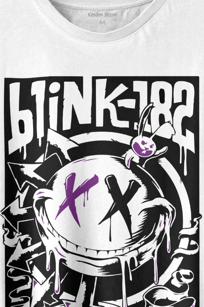 Blink 182 Punk 20 Years Yirminci Yıl Rock Music Müzik Baskılı Tişört Unisex T-shirt - 2