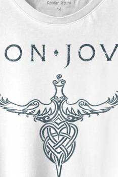 Bon Jovi Rock Music Gitar Müzik Kısa Kollu Baskılı Tişört Unisex T-shirt - 2