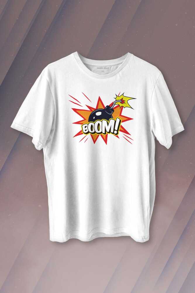 Boom Bomba Eğlenceli Funny El Bombası Baskılı Tişört Unisex T-shirt - 1