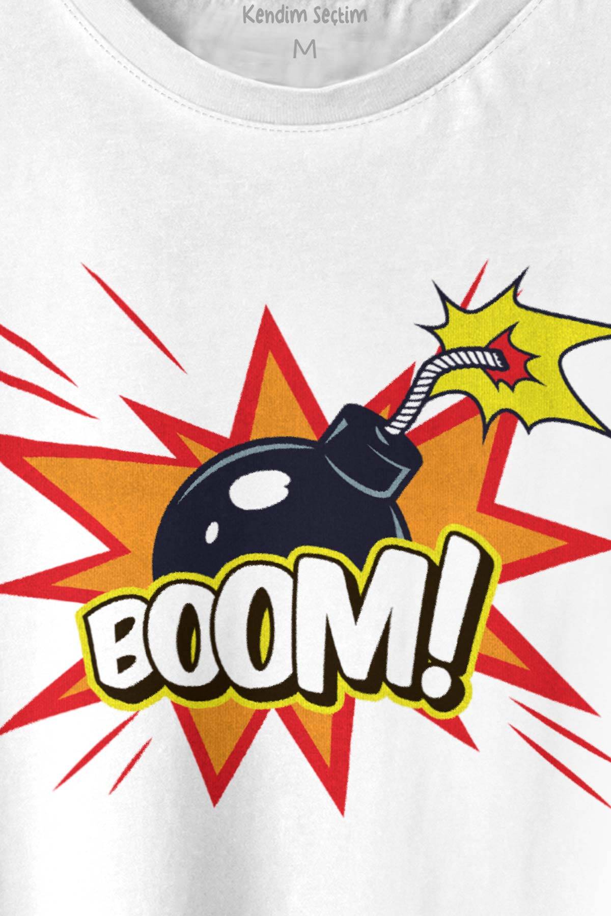 Boom Bomba Eğlenceli Funny El Bombası Baskılı Tişört Unisex T-shirt (1)