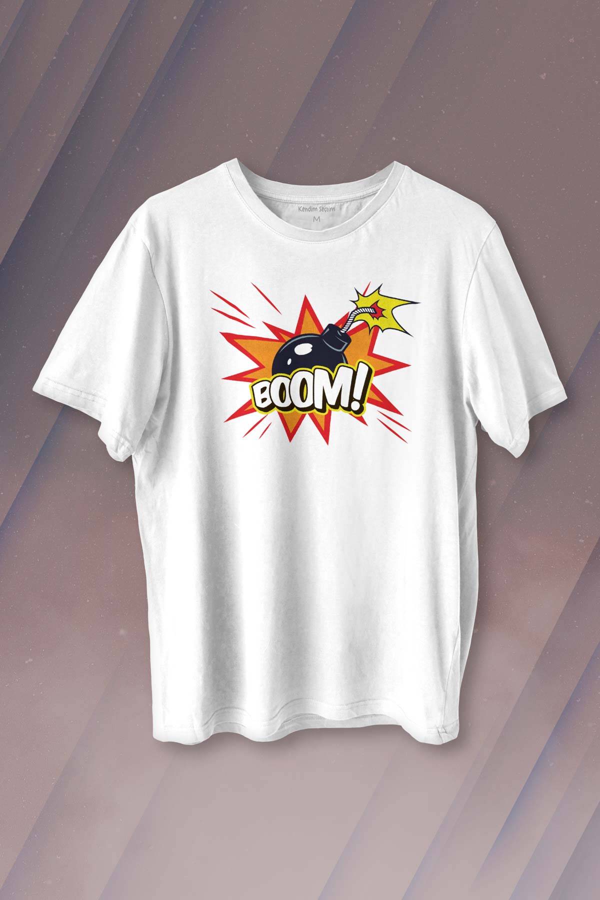 Boom Bomba Eğlenceli Funny  El Bombası Baskılı Tişört Unisex T-shirt - 1
