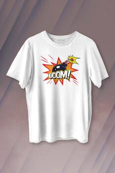 Boom Bomba Eğlenceli Funny El Bombası Baskılı Tişört Unisex T-shirt - 1