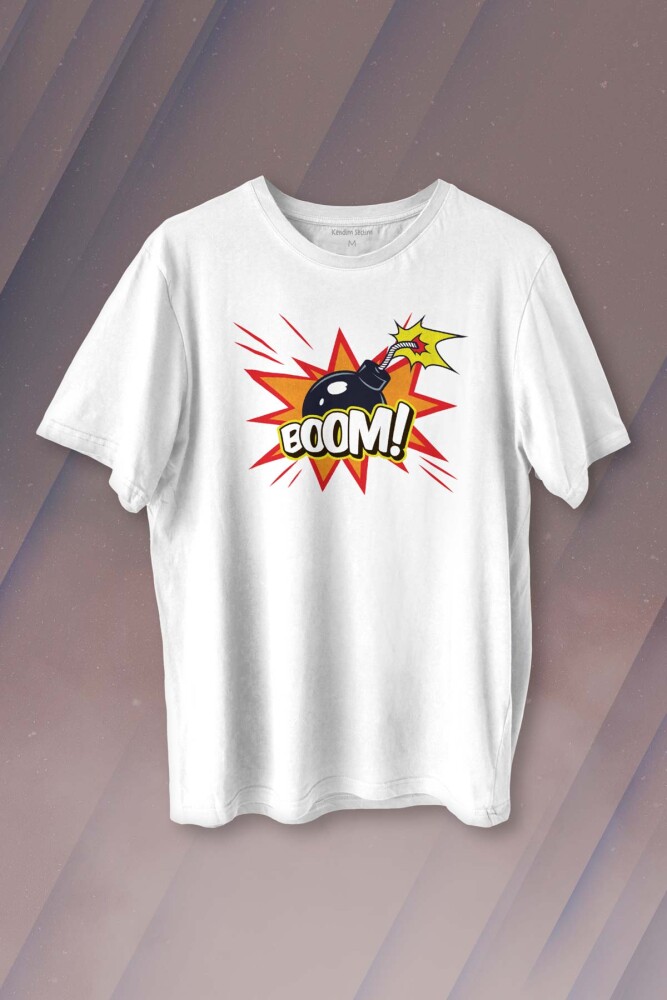Boom Bomba Eğlenceli Funny El Bombası Baskılı Tişört Unisex T-shirt - 1