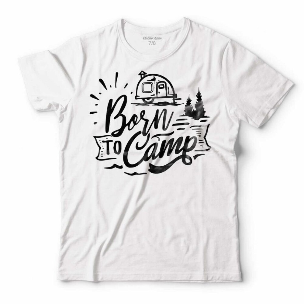 BORN TO CAMPING KAMP KAMPÇI TATİL TREKING ÇOCUK TİŞÖRT - KENDİM SEÇTİM