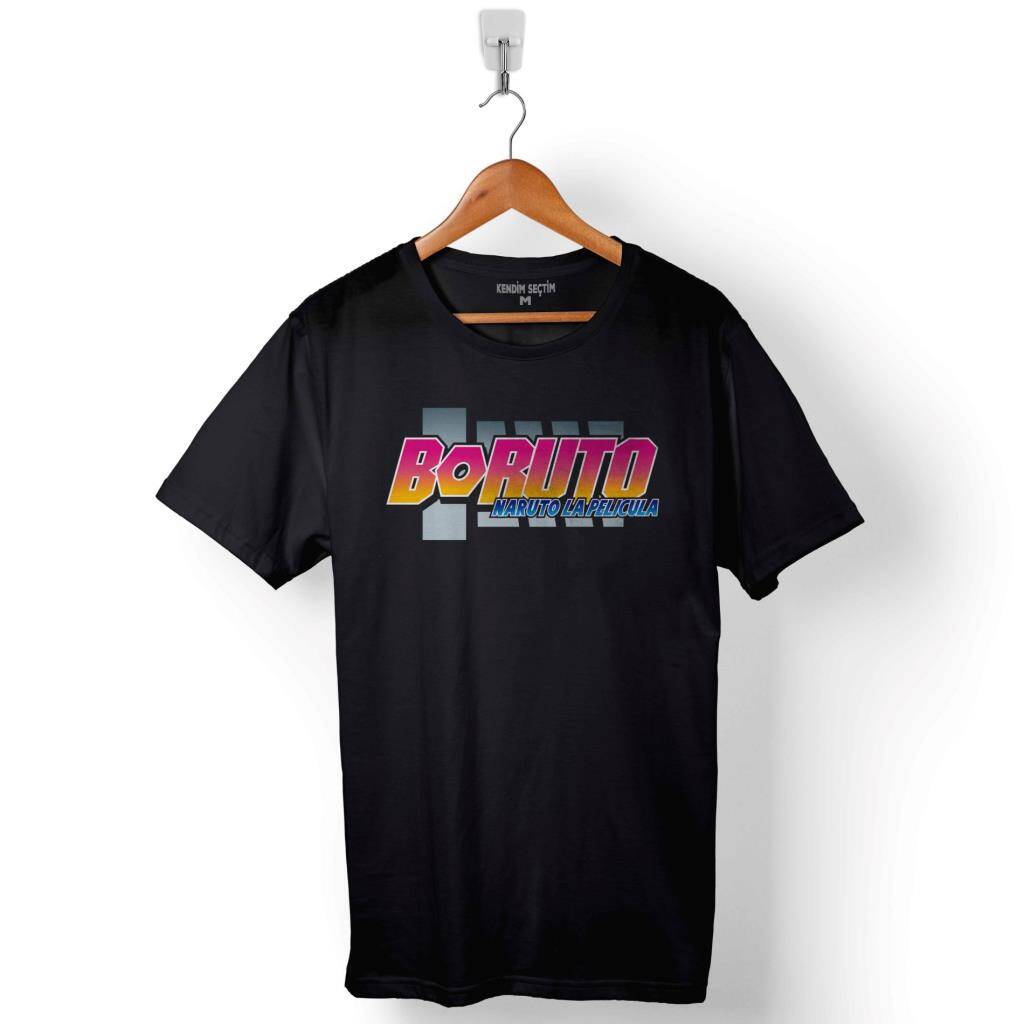 Boruto Naruto La Pelicula Logo Baskılı Tişört Unisex T-Shirt - 1
