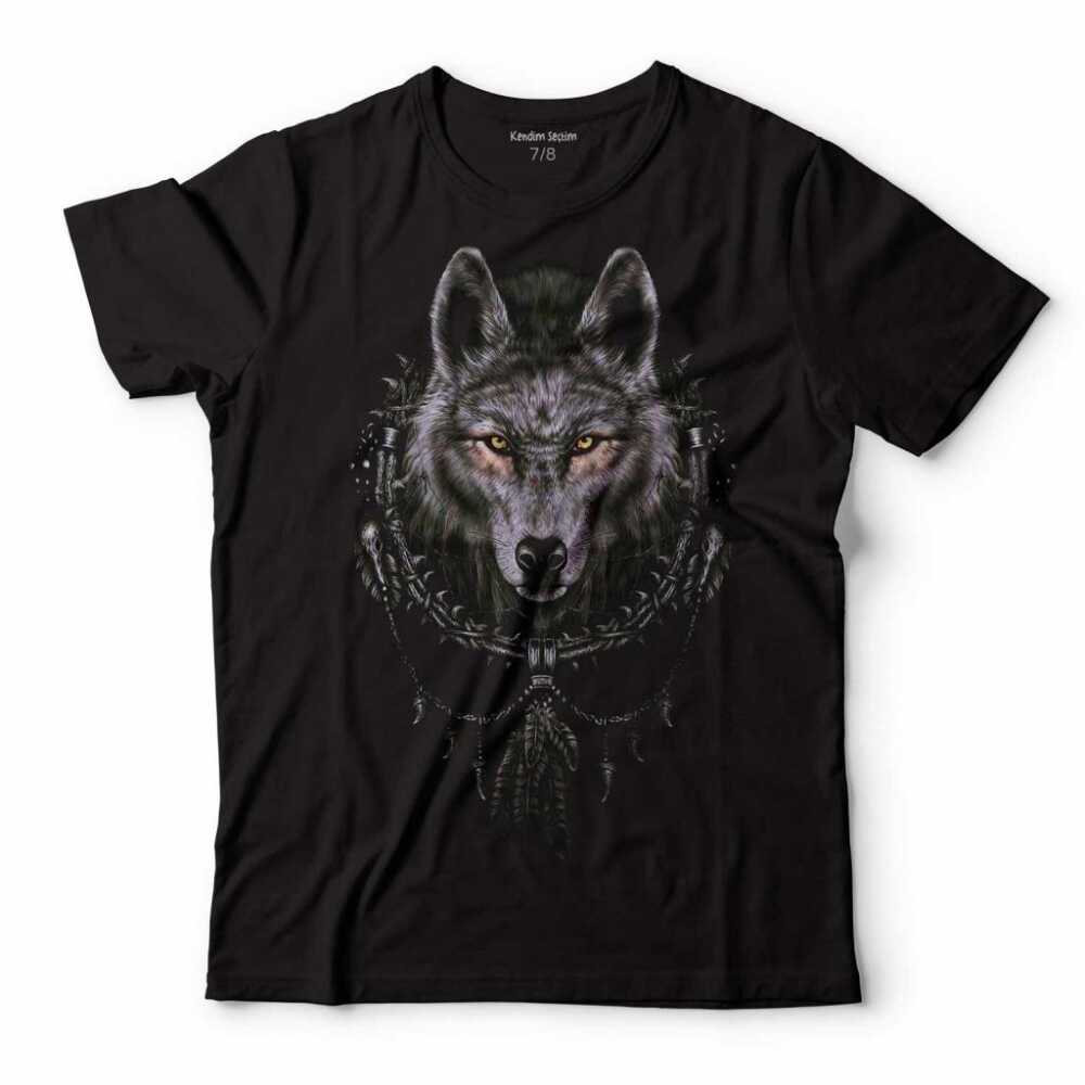 BOZKURT HEAD WOLF KURT KAFASI GÖKTÜRK ÇOCUK TİŞÖRT