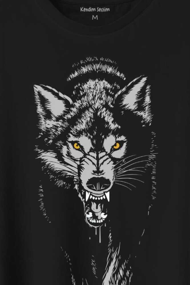 Bozkurt Kurt Kafası Wolf Gri Bozkurt Baskılı Tişört Unisex T-Shirt - 2