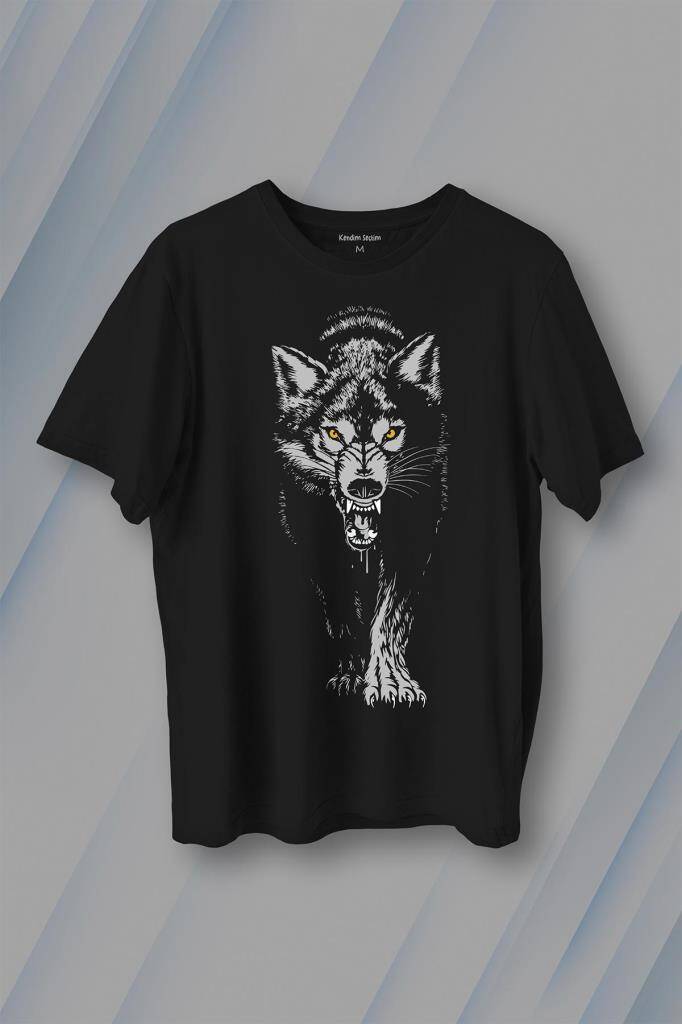 Bozkurt Kurt Kafası Wolf Gri Bozkurt Baskılı Tişört Unisex T-Shirt - 1