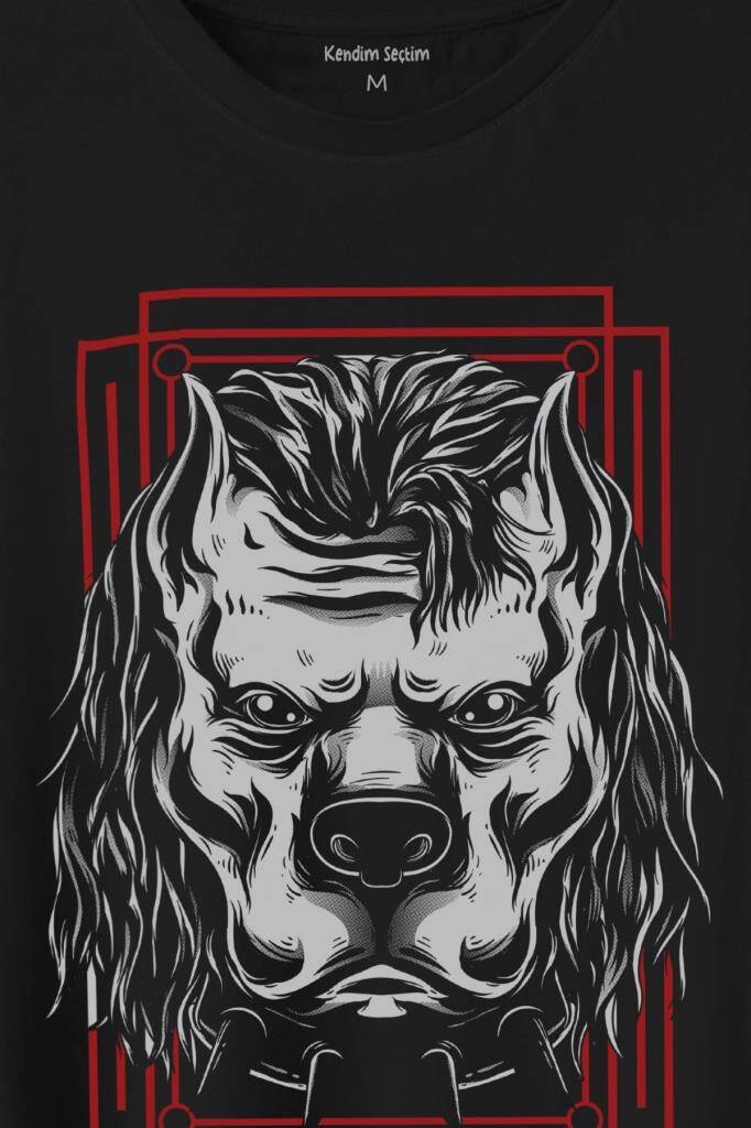 Brave Dog Head Stay Strong Güçlü Kal Gym Spor Baskılı Tişört Unisex T-Shirt (1)