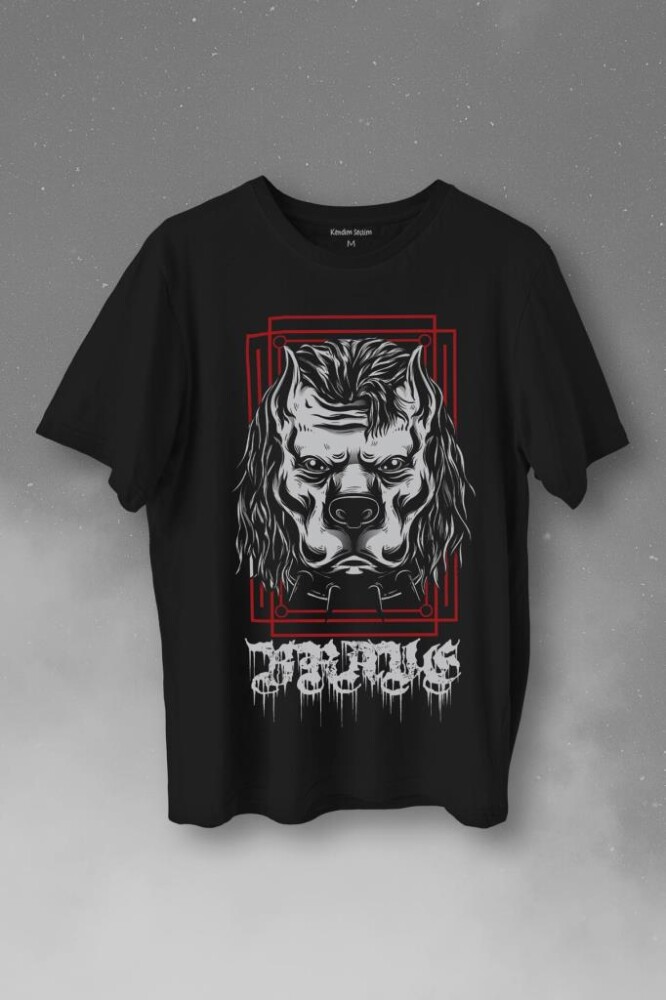 Brave Dog Head Stay Strong Güçlü Kal Gym Spor Baskılı Tişört Unisex T-Shirt - 1