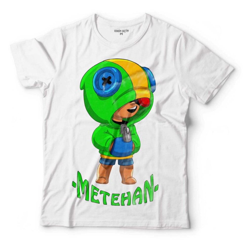BRAWL BRAWLSTARS STARS LEON KİŞİYE ADINIZA İSİM ÖZEL ÇOCUK TİŞÖRT - 1