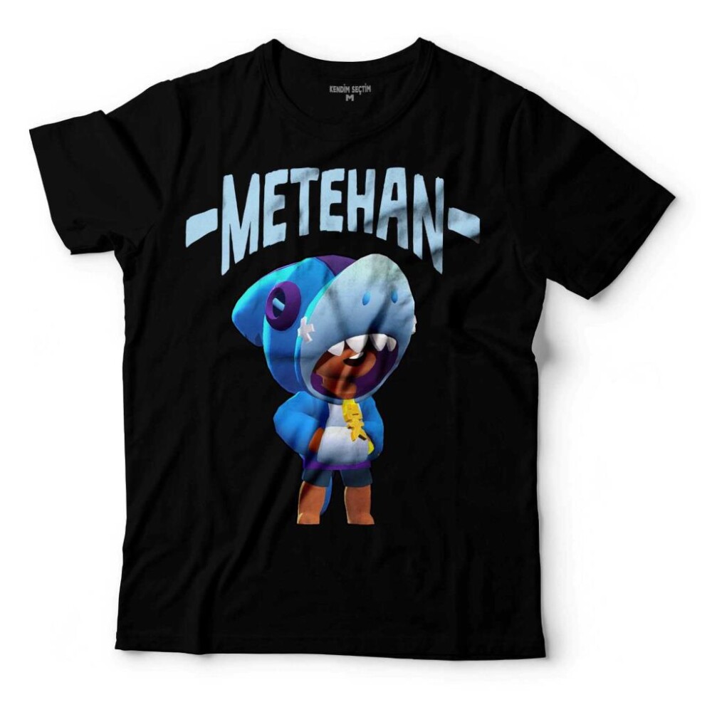 BRAWL STARS BRAWLSTARS SHARK LEON KİŞİYE ADINIZ ÖZEL ÇOCUK TİŞÖRT - 1