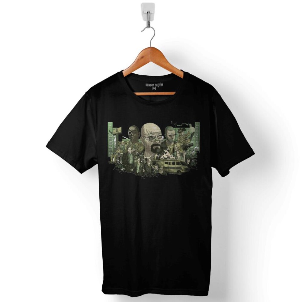 Breaking Bad Periyodik Tablo Walter White Heisenberg Baskılı Tişört Unisex T-Shirt - 1