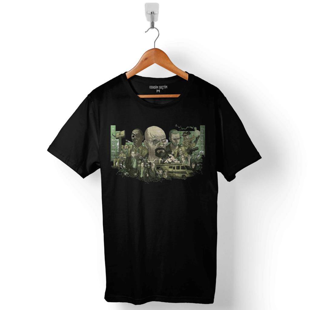 Breaking Bad Periyodik Tablo Walter White Heisenberg Baskılı Tişört Unisex T-Shirt - 1
