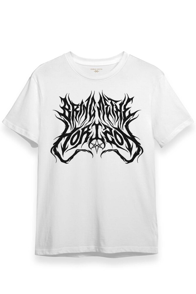 Bring Me The Horizon Metal Music Gitar Baskılı Tişört Unisex Beyaz T-shirt