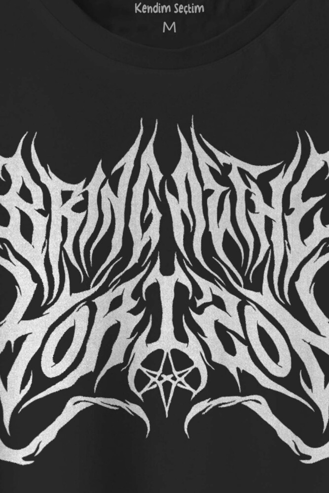 Bring Me The Horizon Metal Music Gitar Baskılı Tişört Unisex Siyah T-shirt - 2