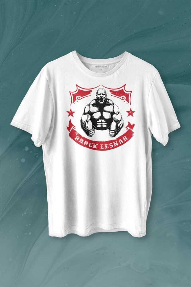 Brock Lesnar Logo WWE UFC Amerikan Güreşi Spor Baskılı Tişört Unisex T-shirt - 1