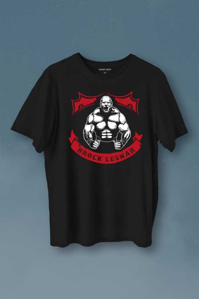 Brock Lesnar Logo Wwe Ufc Amerikan Güreşi Spor Baskılı Tişört Unisex T-Shirt - 1