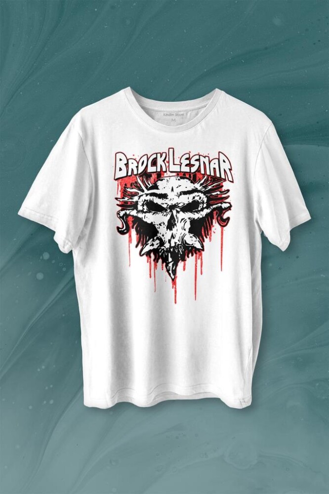 Brock Lesnar Logo WWE UFC Amerikan Güreşi Spor Baskılı Tişört Unisex T-shirt