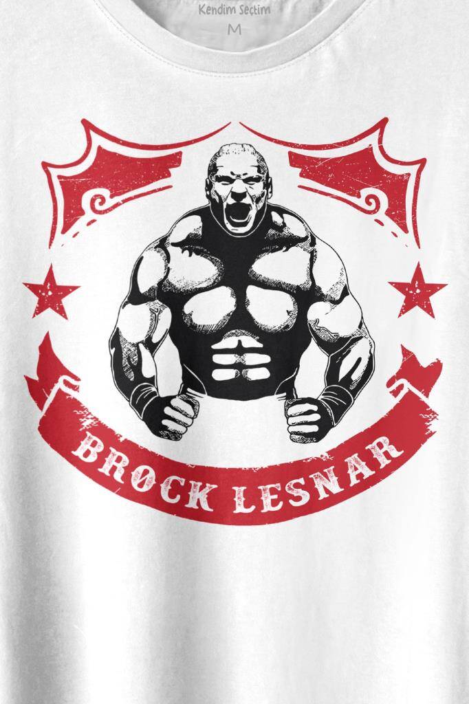 Brock Lesnar Logo WWE UFC Amerikan Güreşi Spor Baskılı Tişört Unisex T-shirt (1)