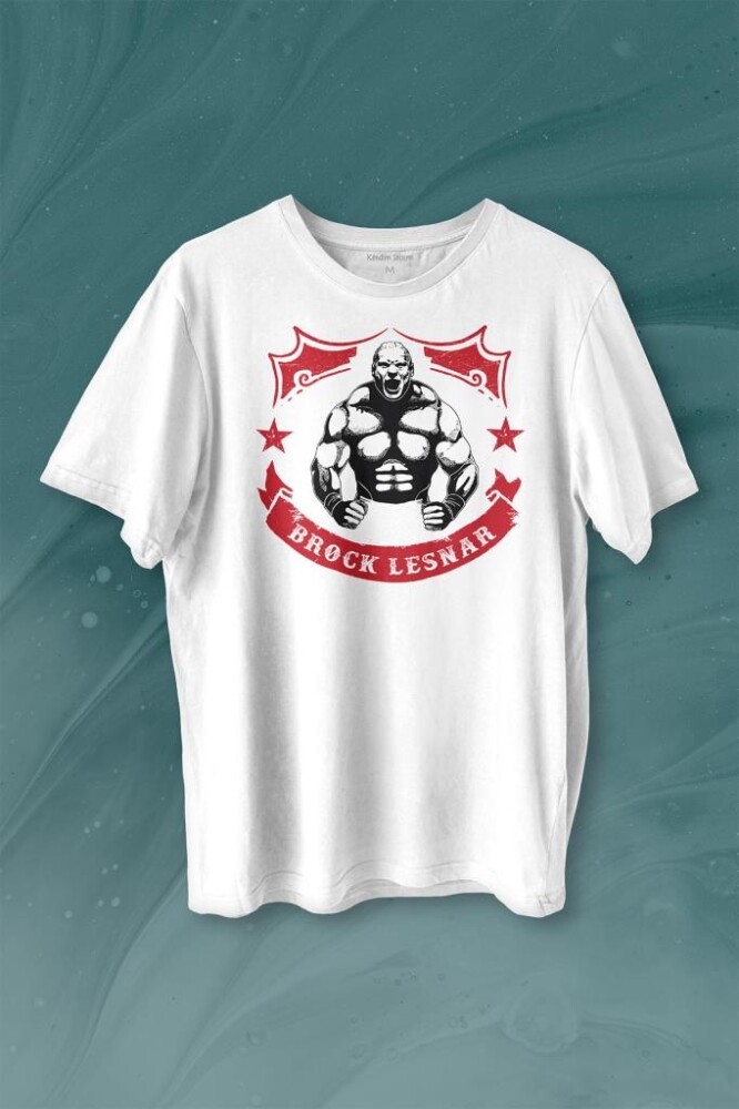 Brock Lesnar Logo WWE UFC Amerikan Güreşi Spor Baskılı Tişört Unisex T-shirt - 1