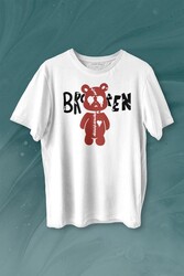 Broken Bear Mutsuz Ayıcık Baskılı Tişört Unisex T-shirt - 1