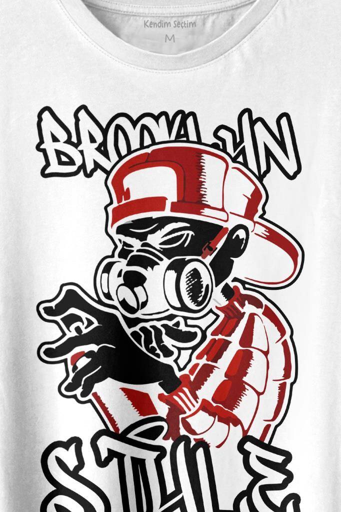Brooklyn Hip Hop Rap Music Grafitti Baskılı Tişört Unisex T-shirt (1)