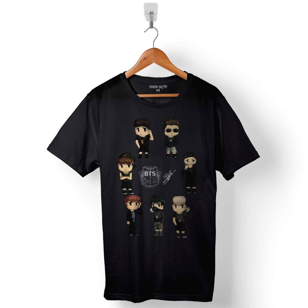 Bts Bangtan Boy All Characters Baskılı Tişört Unisex T-Shirt - 1