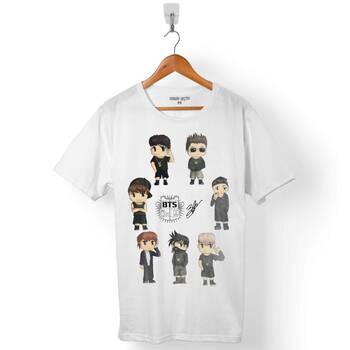 BTS BANGTAN BOY ALL CHARACTERS ERKEK TİŞÖRT - 1