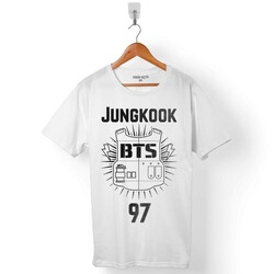 BTS BANGTAN BOYS JUNKOOK 97 LOGO ERKEK TİŞÖRT - 1