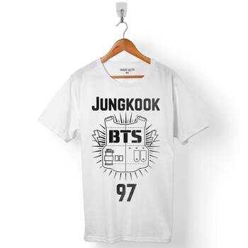 BTS BANGTAN BOYS JUNKOOK 97 LOGO ERKEK TİŞÖRT - 1