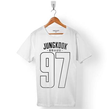 BTS BANGTAN BOYS JUNKOOK 97 LOGO ERKEK TİŞÖRT - 1