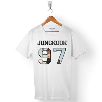 BTS BANGTAN BOYS JUNKOOK 97 LOGO ERKEK TİŞÖRT - 1
