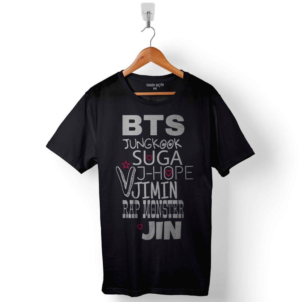 Bts Bangtan Boys Junkook Suga Jimin Baskılı Tişört Unisex T-Shirt - 1