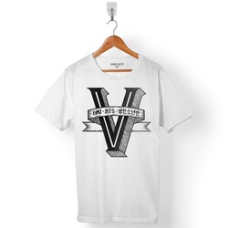 BTS BANGTAN BOYS V FIVE 5 MEMBERS LOGO ERKEK TİŞÖRT - 1