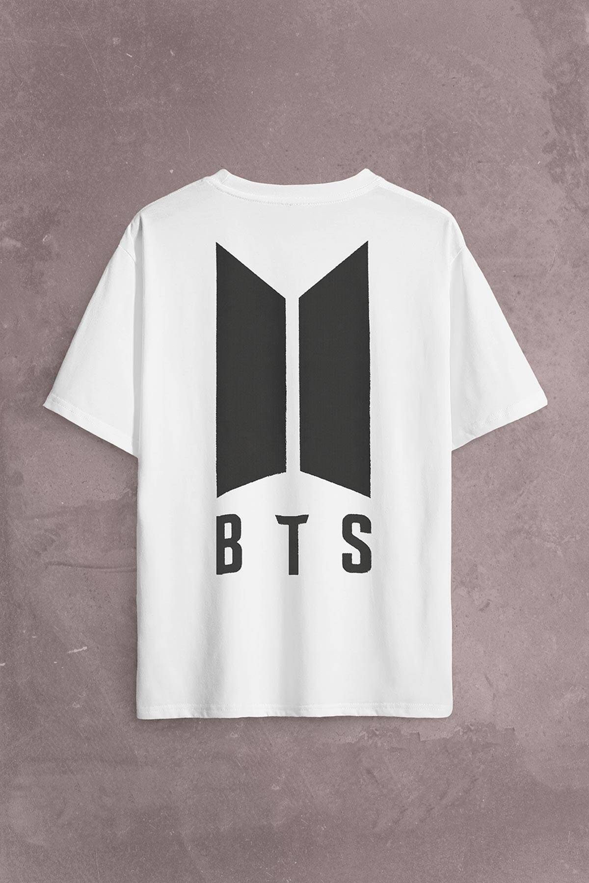 Beyaz Unisex T-Shirt Bts Bangtan Boys Jimin 1995 95 Jhope 94 Sırt Ön Baskılı Oversize Tişört (1)