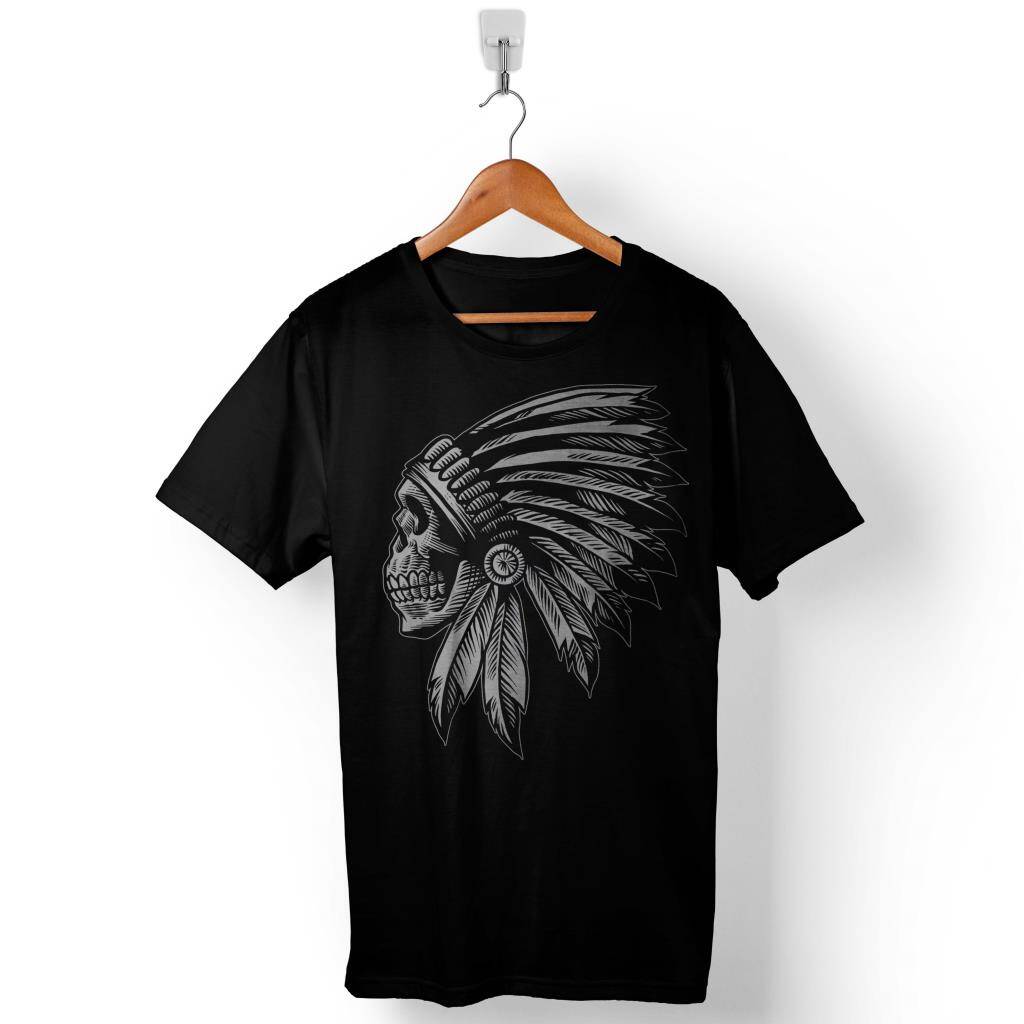 Calavera India Hindistan Kuru Kafa Skull Baskılı Tişört Unisex T-Shirt - 1