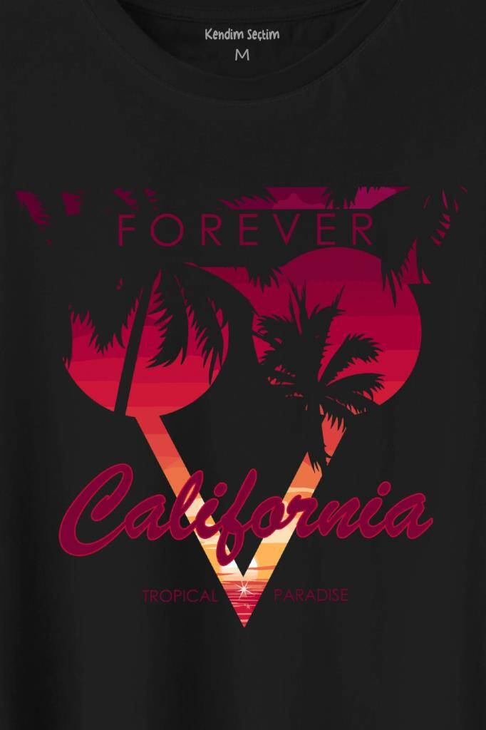 California Forever Yaz Minimal Good Vibe Baskılı Tişört Unisex T-Shirt (1)