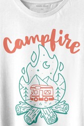 Camping Fire Kamp Ateşi Outdoor Travel Gezgin Baskılı Tişört Unisex T-shirt - 2