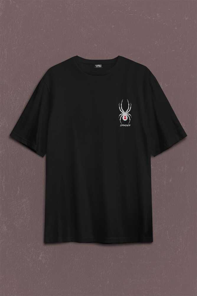 Can-Am Spyder Bombardıier Roadster Örümcek Canam Sırt Ön Baskılı Oversize Tişört Unisex T-Shirt - 1