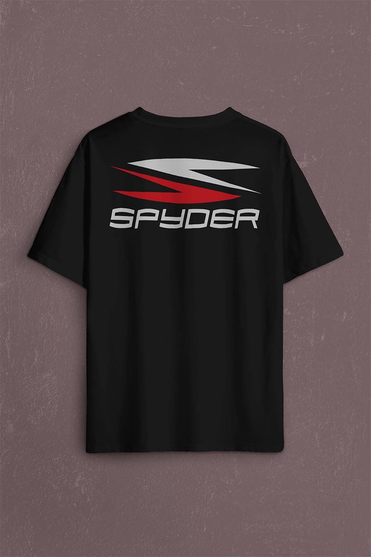 Can-Am Spyder Bombardıier Roadster Örümcek Canam Sırt Ön Baskılı Oversize Tişört Unisex T-Shirt (1)