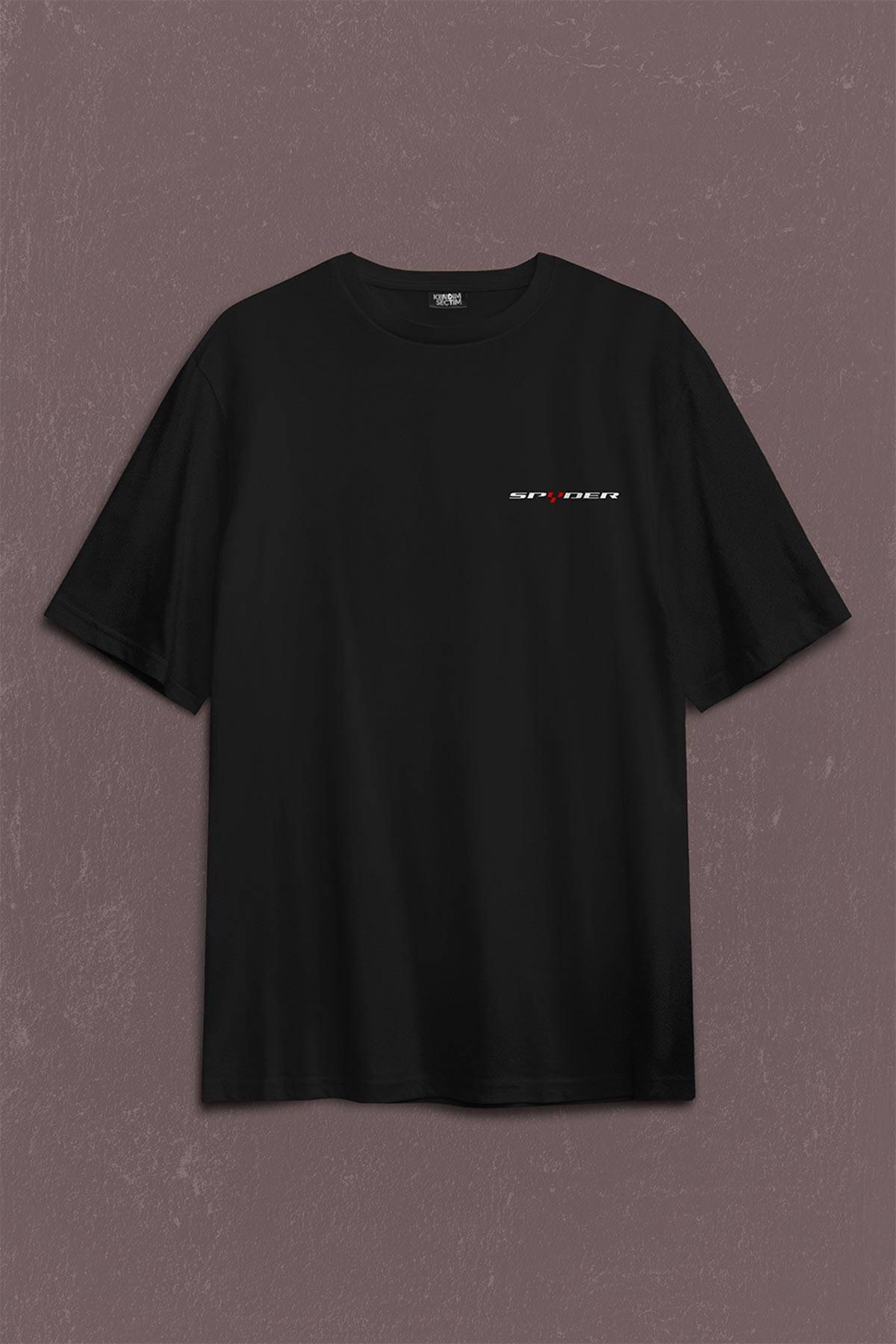 Can-Am Spyder Bombardıier Roadster Örümcek Sırt Ön Baskılı Oversize Tişört Unisex T-Shirt OVR12S1181 - 1