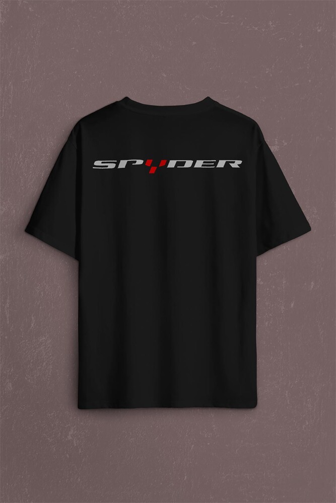Can-Am Spyder Bombardıier Roadster Örümcek Sırt Ön Baskılı Oversize Tişört Unisex T-Shirt OVR12S1180 - 2