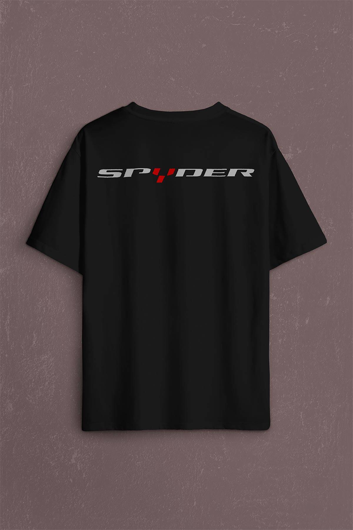 Can-Am Spyder Bombardıier Roadster Örümcek Sırt Ön Baskılı Oversize Tişört Unisex T-Shirt OVR12S1180 (1)