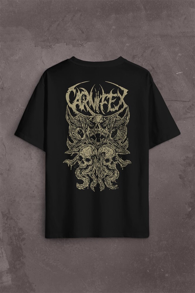 Carnifex Rock Ghotic Black Metal Death Music Müzik Sırt Ön Baskılı Oversize Tişört Unisex T-Shirt - 2